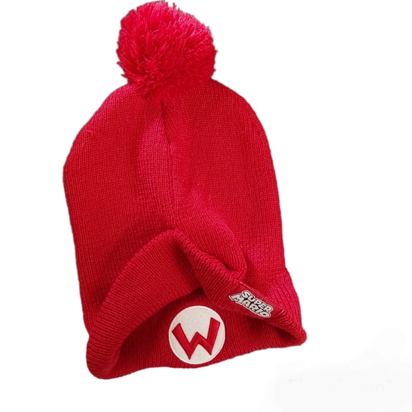 Nintendo Super Mario Beanie With Pom, Red, One Size, Unisex - Picture 2 of 5